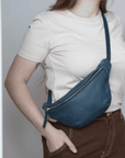 Leather Fanny Pack handmade with full-grain vegetable-tanned leather dyed using natural pigments to ensure our pieces are environmentally friendly.
Our leathers are achieved naturally. They are not painted, and no industrial process has been applied to them to neutralize their marks. The color of our leather accessories may vary slightly from one batch to another.