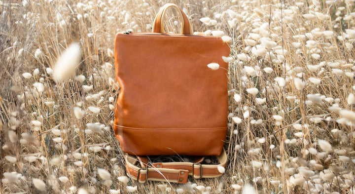 Full grain leather backpack