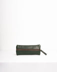 Full grain leather zippered pencil case.