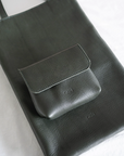 Leather small pouch green and green bag