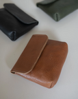 Leather small pouch caramel and more colors