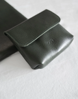 Leather small pouch green