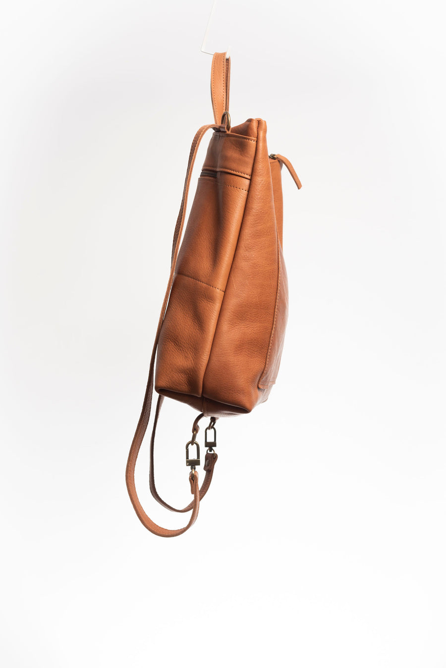 Convertible backpack. Full grain leather backpack. Vegetable tanned leather backpack. Unlined backpack.